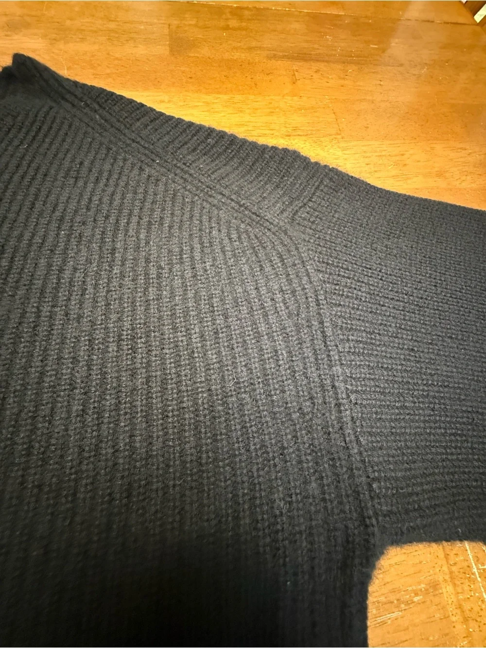 J. Crew Heavyweight Black Ribbed V-Neck Cashmere Sweater XL